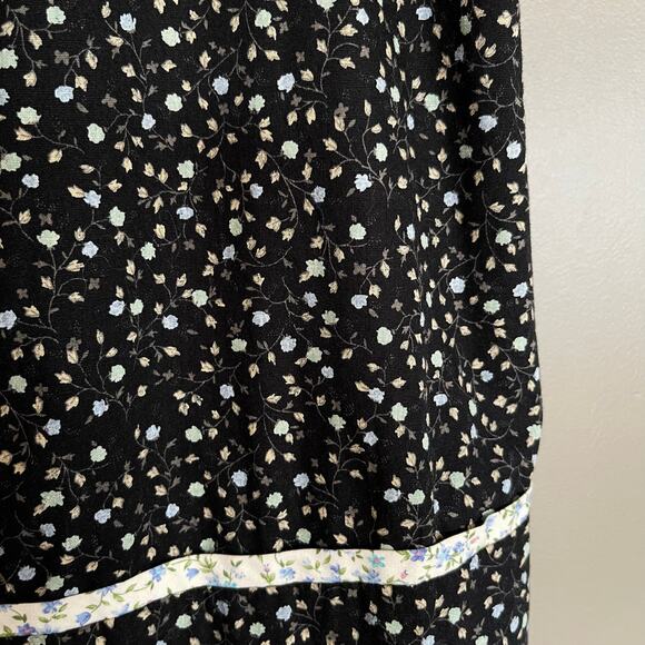 LA LIGNE Kate Floral Midi Sundress In Black Floral Size Small Tie Shoulder Chic - Picture 7 of 13